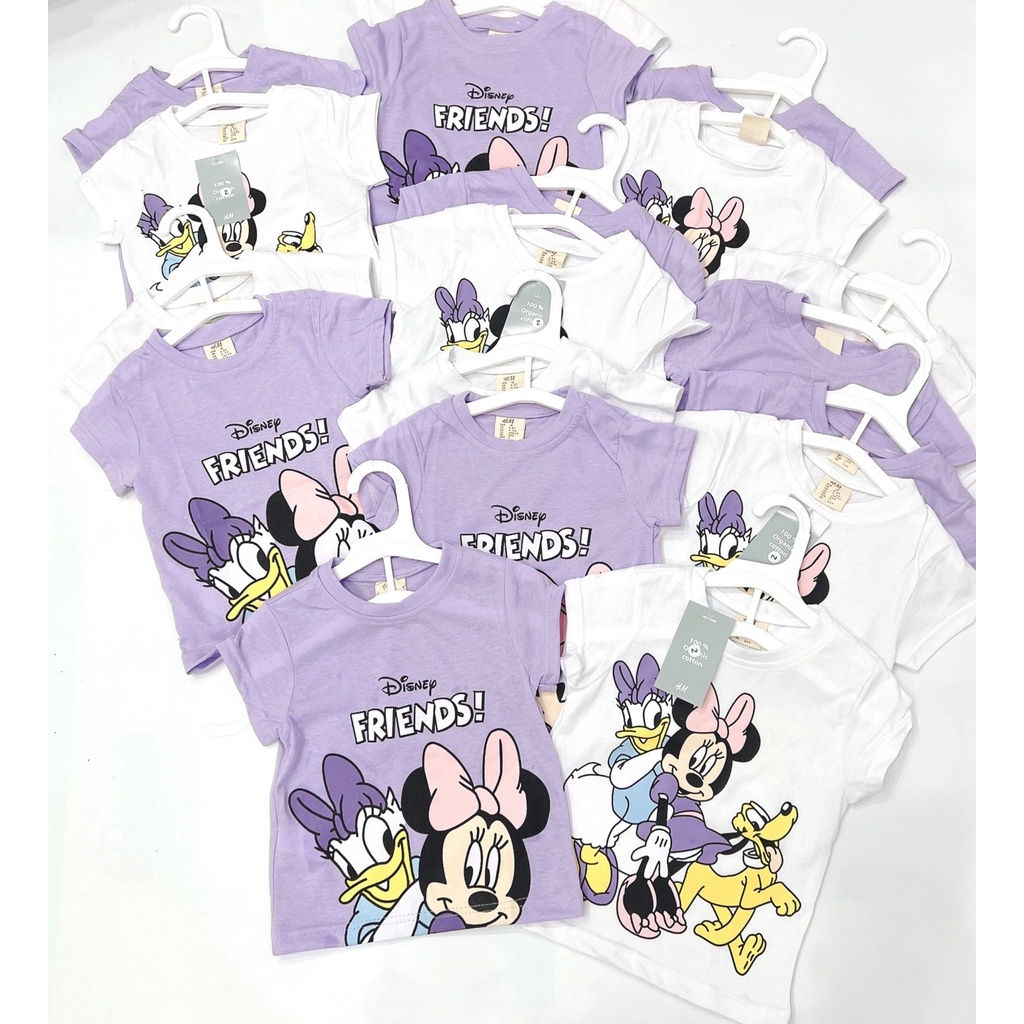 Set 2 áo thun cộc tay bé gái mickey cotton siêu đẹp.
