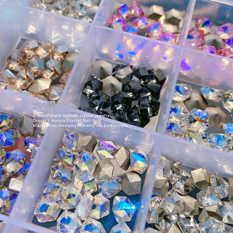 Youyo Set 5 Khối Đá Pha Lê Dán Móng Nghệ Thuật Sang Trọng Cho Phụ Nữ Hoặc Bé Gái