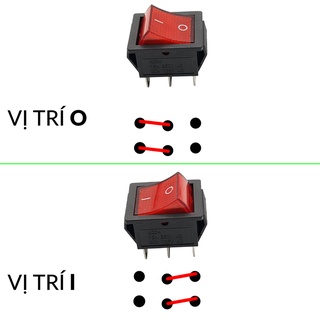 Công tắc 6 chân 2 vị trí KCD4 màu đỏ