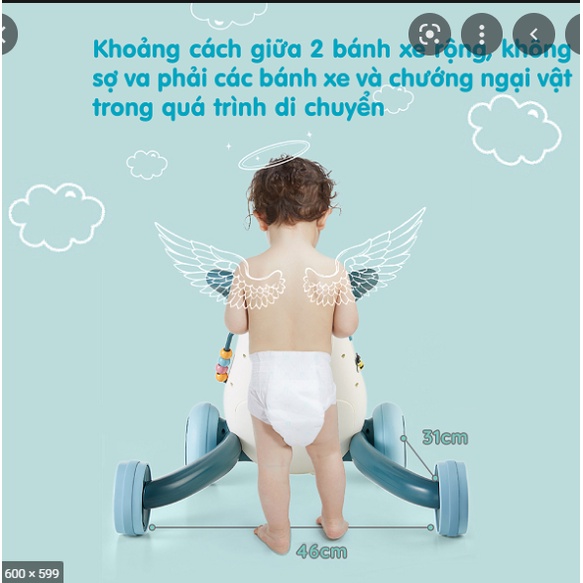 Xe tập đi Holla đa năng 3 trong 1 chống ngiêng lật ,chống trơn trượt cho bé hàng chính hãng