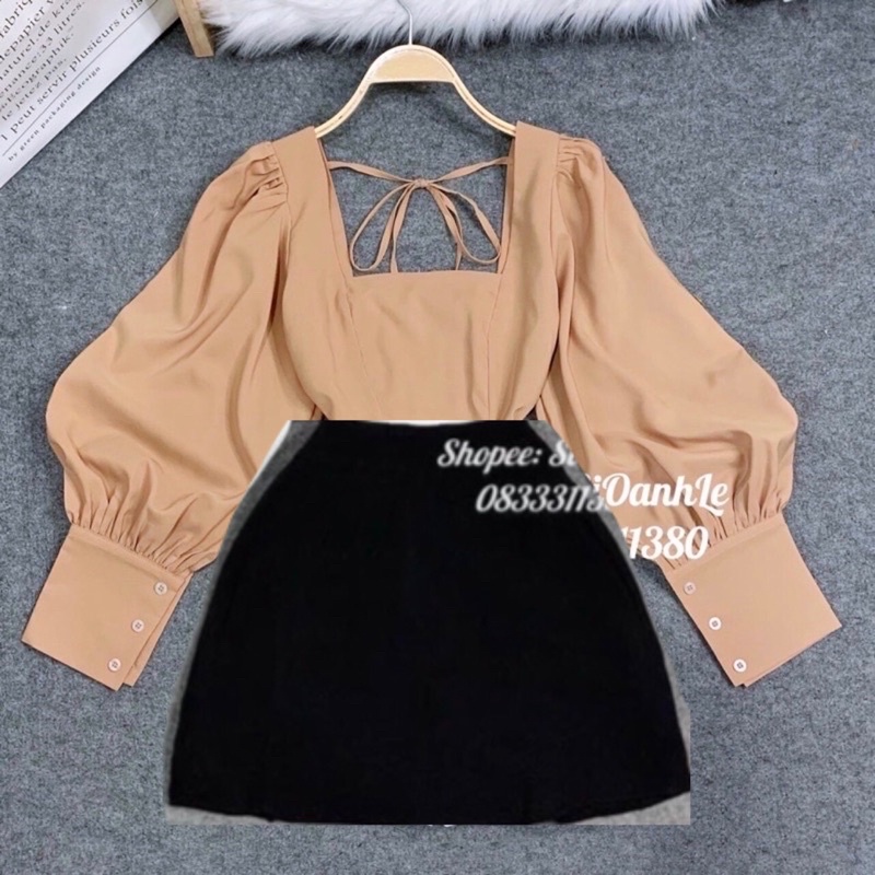 SET ÁO CỔ VUÔNG KÈM CHÂN VÁY A BIGSIZE THIÊN BÌNH
