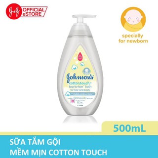 Sữa tắm gội toàn thân mềm mịn Johnson' baby bath Cotton touch 500ml (MỚI) -