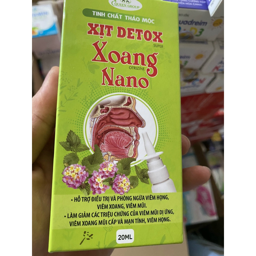 Xịt xoang detox Xoang nano  giảm đau đầu, trán, làm giảm viêm mũi viêm xoang, hắt hơi, chảy nươc mũi