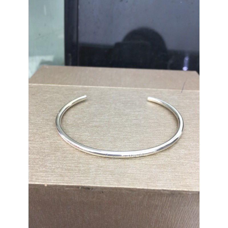 Vòng tay trơn đơn giản cá tính bạc chuẩn 99 bóng đẹp chữ smile