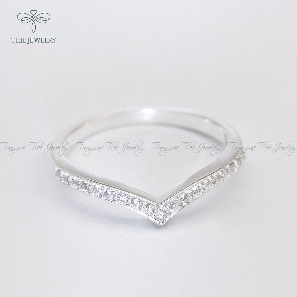 Nhẫn bạc nữ TLEE cung nạm đá một hàng sang trọng NCJ A0165