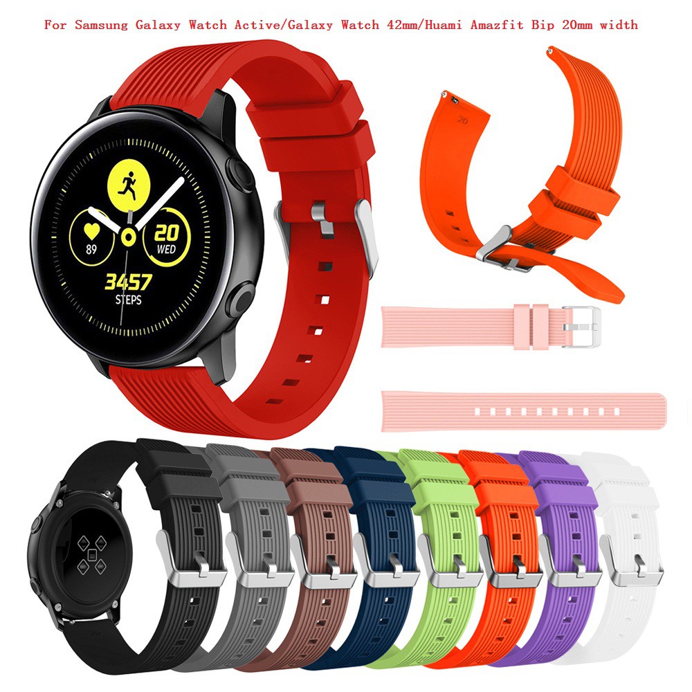 Dây đeo silicon Galaxy Watch 42mm/Galaxy Watch Active 2/Active thay thế cho đồng hồ thông minh Huami Amazfit Bip