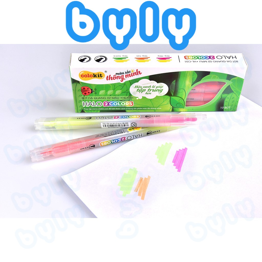 [Ship hoả tốc] Bút dạ quang đánh dấu dòng 2 màu 𝑻𝒉𝒊𝒆̂𝒏 𝑳𝒐𝒏𝒈 Colokit HL-C01 - ByLy Store