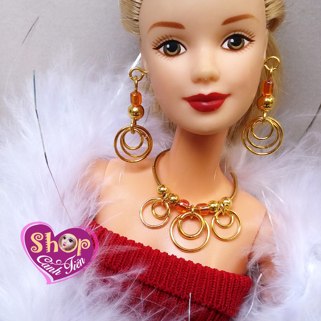 Trang Sức Búp Bê Barbie - Vòng cổ, Hoa Tai Búp bê Khoen tròn Handmade Nguyên liệu Cao Cấp Độc đáo