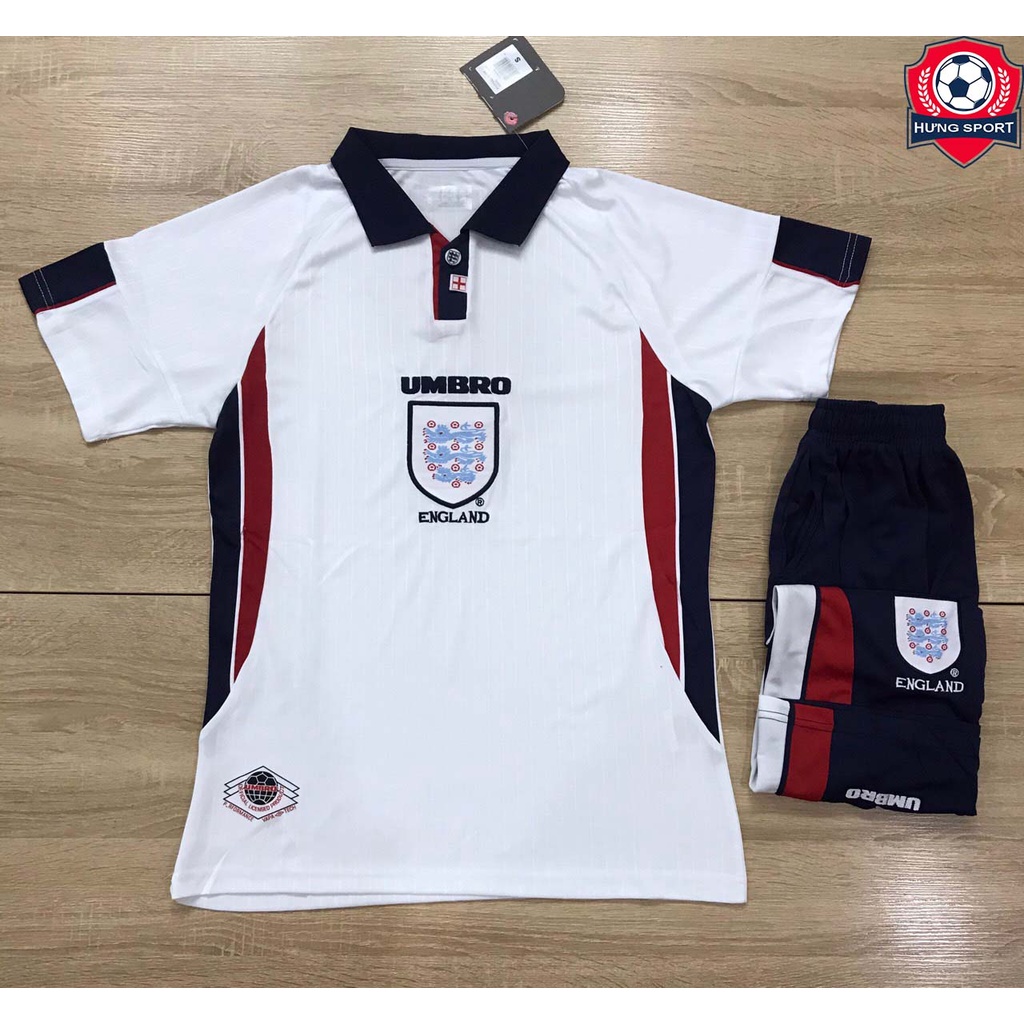 Áo Bóng Đá Đội Tuyển Anh 1997/1998 - Chuẩn Mẫu Thi Đấu - Vải Polyeste Thái Gai Lưới