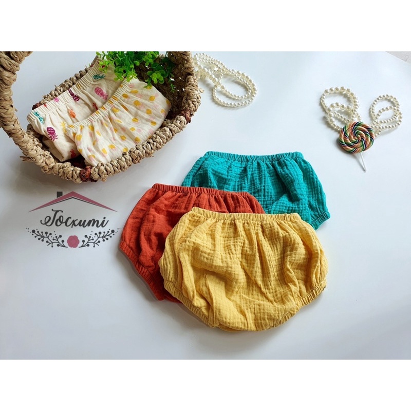 Quần chip xô Muslin mềm mát cao cấp cho bé - Tocxumi