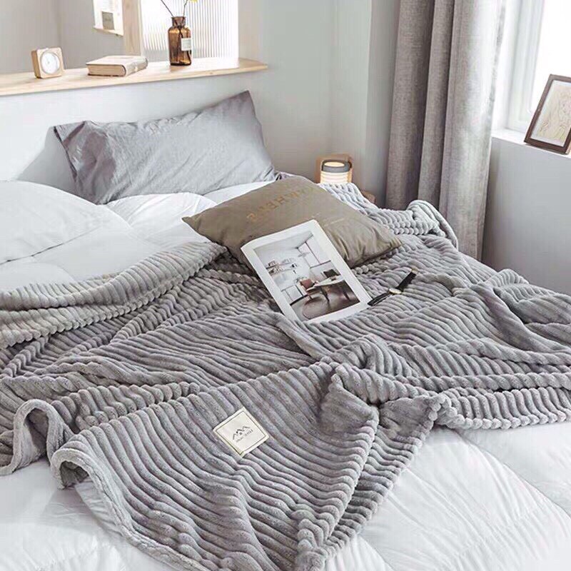 Chăn nhung tuyết kẻ tăm văn phòng hàng cao cấp 2mx2m3