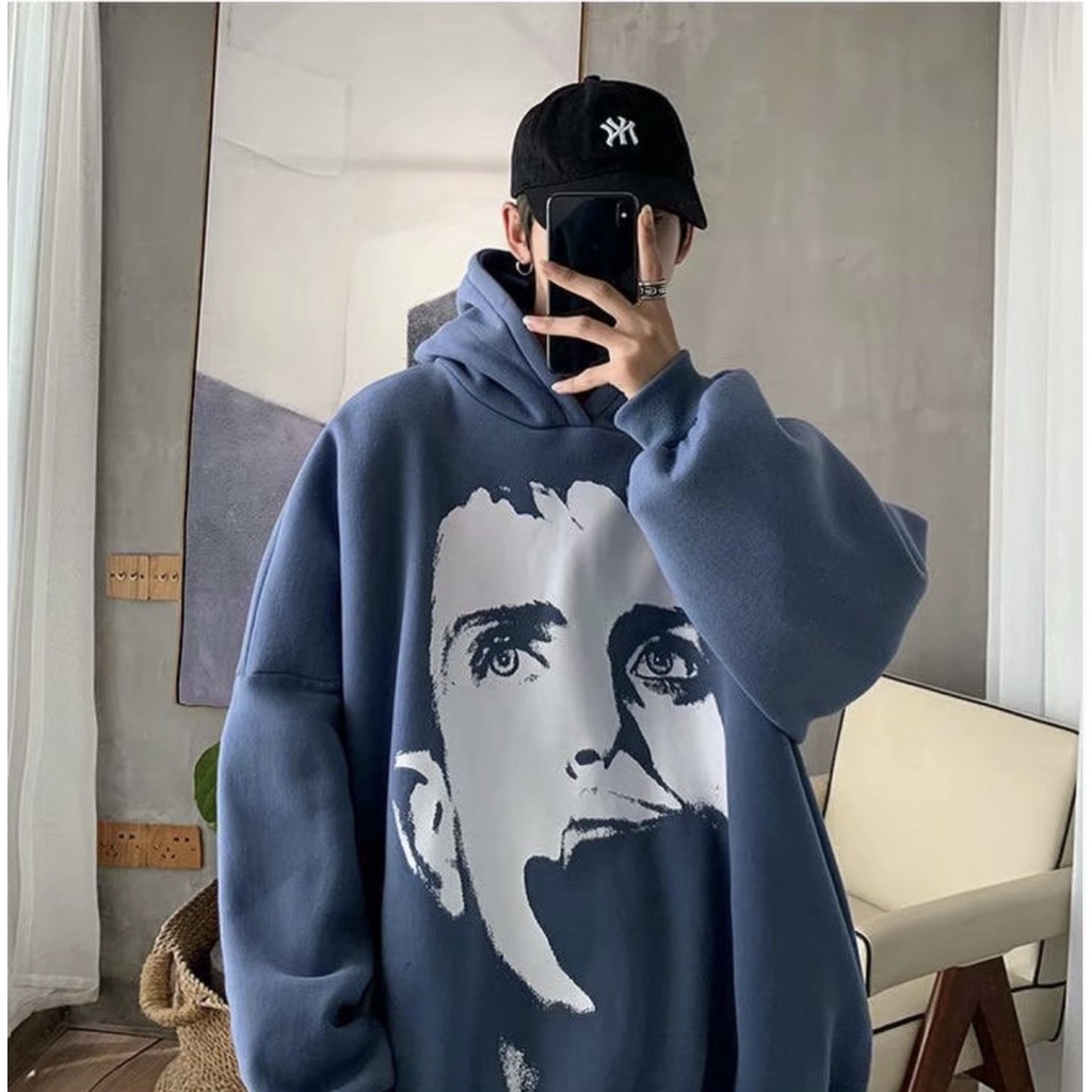 Áo hoodie - TINOWEAR áo nỉ in hoạt tiết mặt người ngầu chất form thụng phong cách Ulzzang | BigBuy360 - bigbuy360.vn