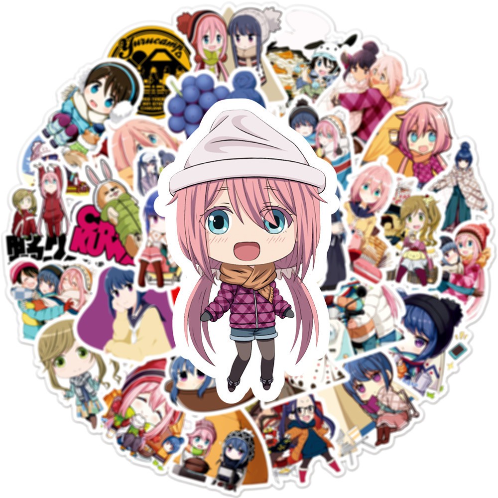 JOJO· Bộ Hình Dán Chống Thấm ⛺️ Yuru Camp△, 50 tờ/bộ