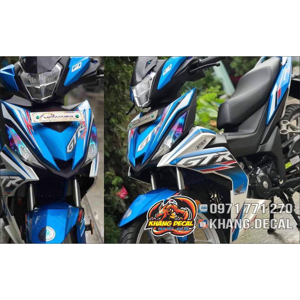 Tem rời winner GTR xe xanh 2 bửng trước trắng
