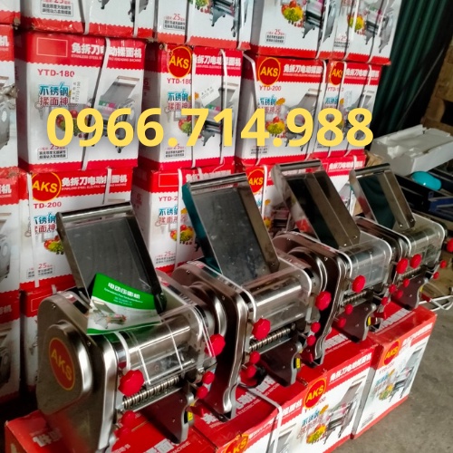 Máy Cán Bột Cắt Sợi Làm Mì Tươi Chạy Điện AKS 160 Inox Toàn Bộ Trục Cán 16cm Lô Cắt Sợi Tròn,Sợi Dẹt Bảo Hành 1 năm