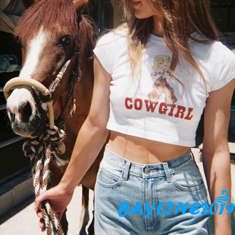 Áo thun tay ngắn cổ tròn dáng ôm in chữ thời trang mùa hè thu cho nữ