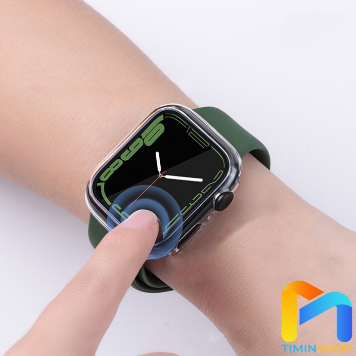 Ốp Apple Watch series 7 size 41/ 45mm - Chất PC + kính cường lực