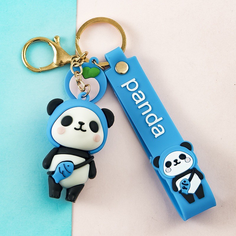 Móc khoá gấu trúc kèm dây và tag