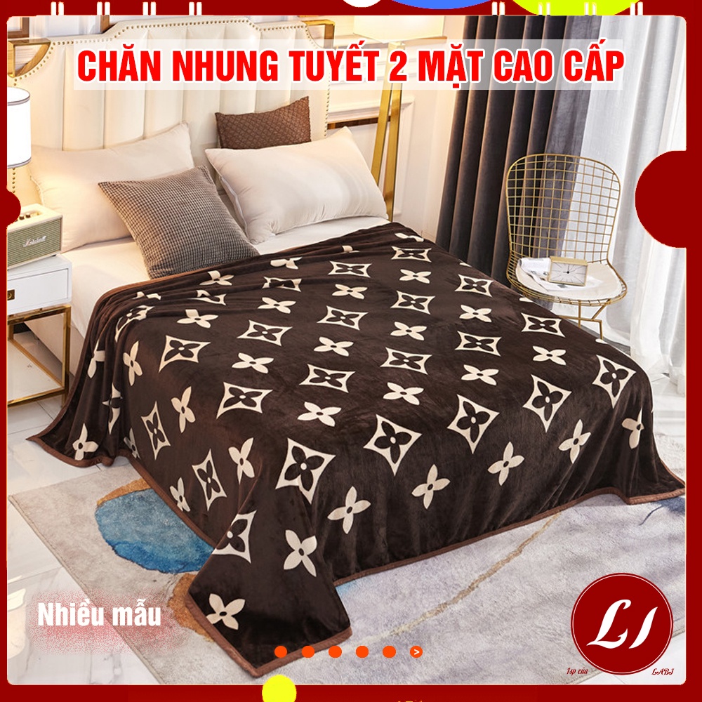 Chăn NHUNG TUYẾT 2 MẶT cao cấp siêu mềm mịn 1,5x2m (LOẠI LỚN)