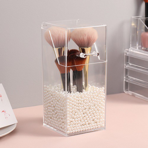 HÀNG CÓ SẴN-Hộp mica đựng cọ trang điểm hình lục giác 12*22cm