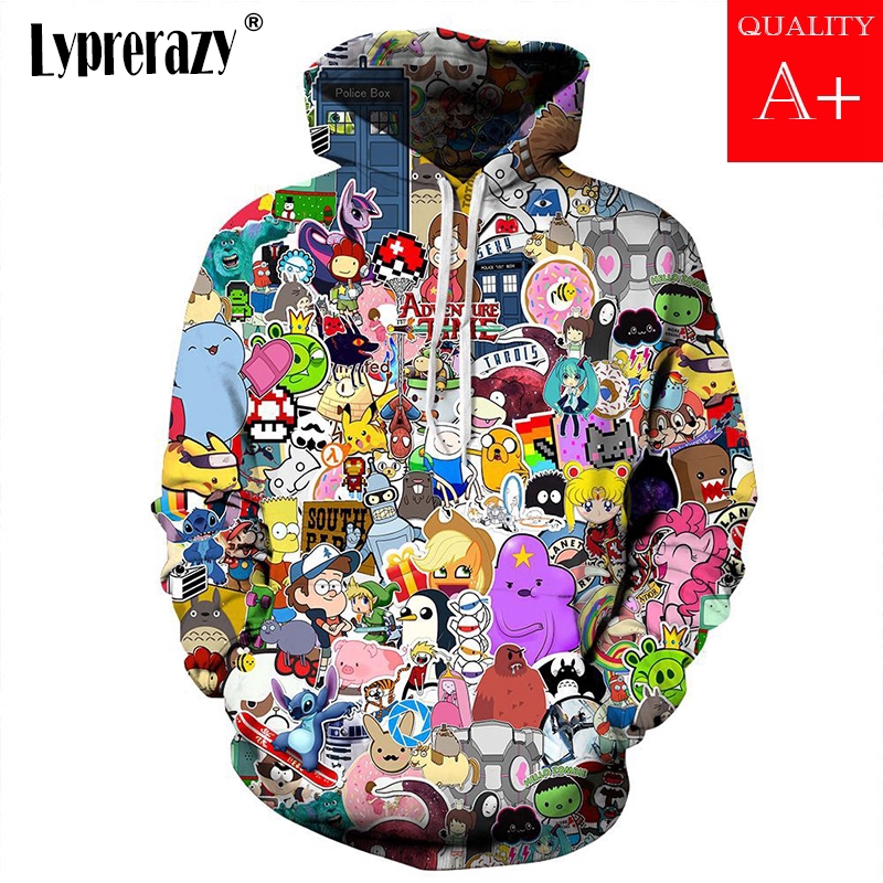 Áo Hoodie In Hình Hoạt Hình 3d Sáng Tạo Cho Nam Nữ