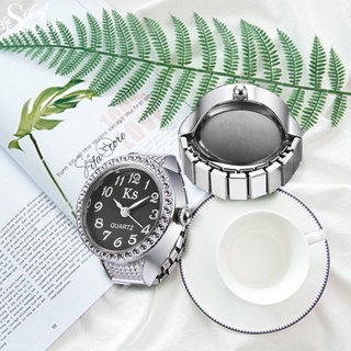 Nhẫn Thời Trang Kiêm Đồng Hồ Đeo Tay  Mặt Tròn Đính Đá Thời Trang KS-03