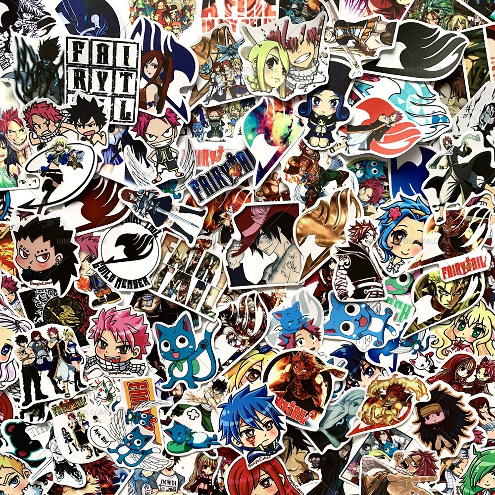 Sticker FAIRY TAIL - Hội Pháp Sư decal hình dán chống nước trang trí xe, laptop, nón bảo hiểm, tem dán, anime, hoạt hình