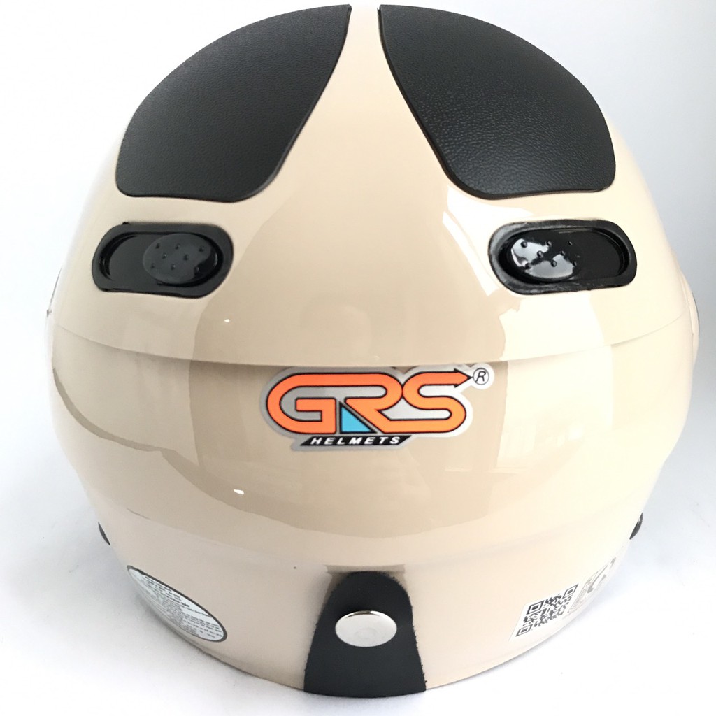 Mũ bảo hiểm nửa đầu kính chống lóa cao cấp - Vòng đầu 54-56cm - Bảo hành 12 tháng - GRS A102K Sữa line đen