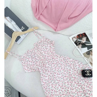 𝗦𝗲𝘁 đ𝗮̂̀𝗺 𝗺𝗶𝗱𝗶 𝗵𝗼𝗮 𝟮𝘀 + áo 𝗸𝗵𝗼𝗮́𝗰 hồng ANGI HOME