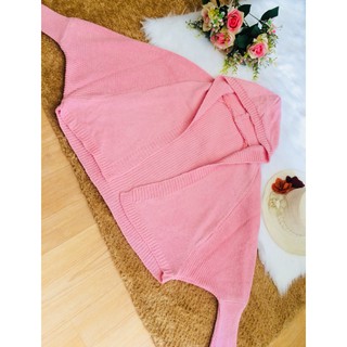 [niceshop1] Áo khoác có nón len tay cánh dơi