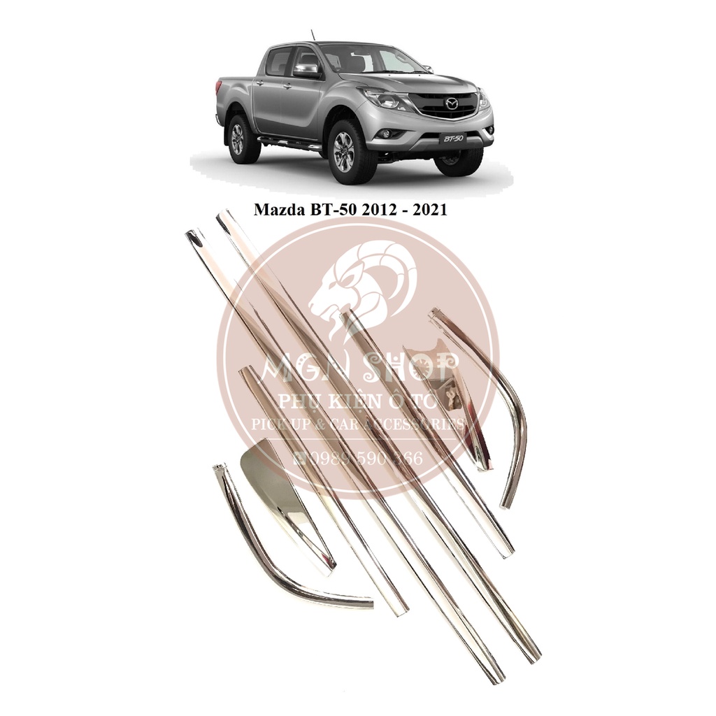 [Nẹp chân kính] [Mazda BT-50 2012 - 2021] inox