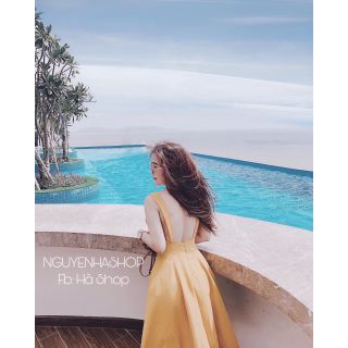 Đầm maxi hở lưng có mút ngực hàng cao cấp