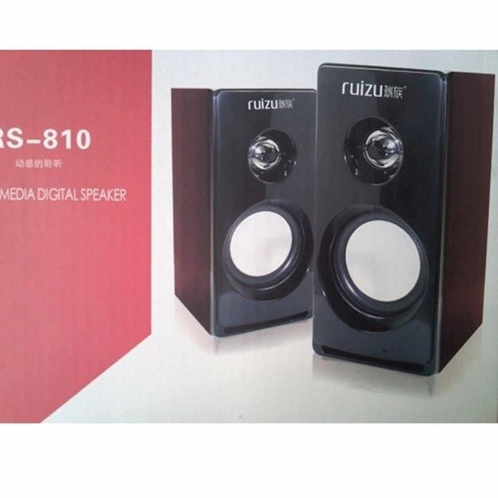 CỰC HÓT Loa vi tính 2.0 Ruizu RS-810 - âm thanh cực hay (Đen gỗ) - Hãng phân phối chính thức