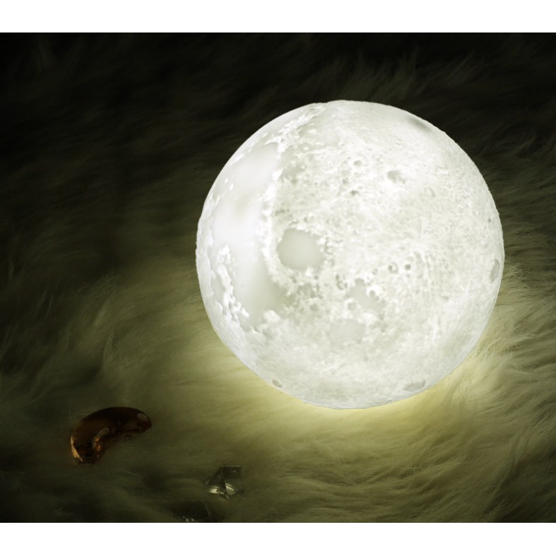 Đèn Ngủ Để Bàn Máy Phun Sương Hình Mặt Trăng 3D 13cm