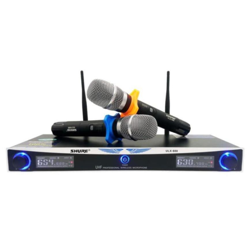 Mic hát karaoke ULX-888, Micro karaoke bluetooth không dây tặng kèm 2 míc hát cao cấp, bh 6 tháng