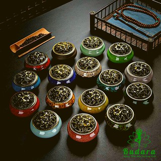 [ Mẫu ngẫu nhiên ] lư xông trầm hương, đỉnh đốt nhang gôm sứ. tặng 2 nụ quế khâu - budara