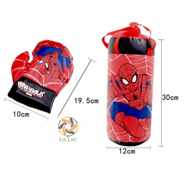 Bộ Túi Đấm Hình Người Nhện + 2 Găng Tay Cho Bé Trai - LICLAC
