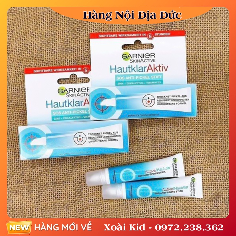 Bút chấm mụn cấp tốc dạng gel Garnier SOS Anti Pickel Stift 10ml - Hàng nội địa Đức