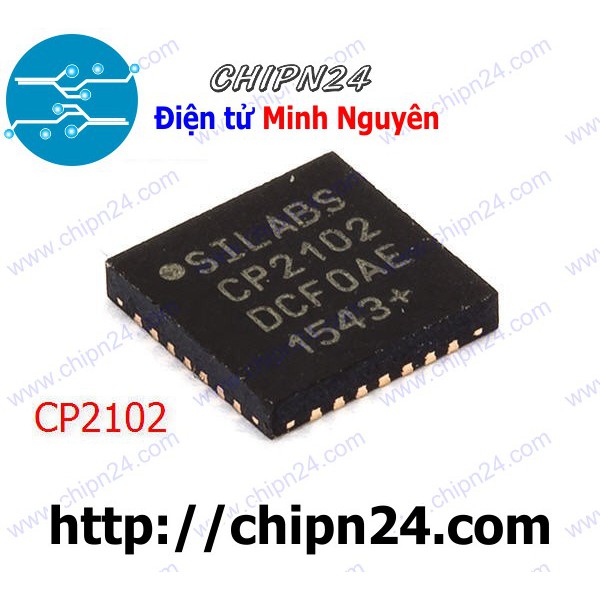 [1 CON] IC CP2102 QFN-28 (SMD Dán) (USB Silab 2102)