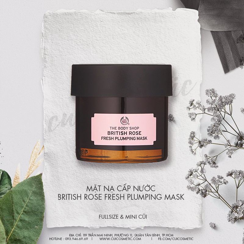 ( Cũi Cosmetic ) Mặt nạ dưỡng da The Body Shop British Rose Fresh Plumping Mask 75ml - 55731