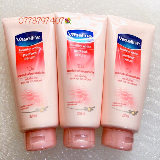 (Sale date 1/2023) Dưỡng Thể Vaseline 10X-50x  Healthy White Perfect Serum Thái lan 320ml