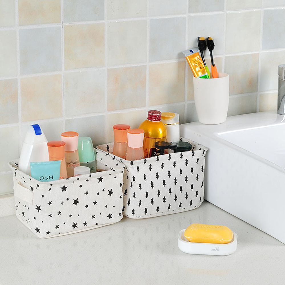 Hộp đựng đồ bằng vải linen cotton có thể gấp gọn tiện dụng cho gia đình