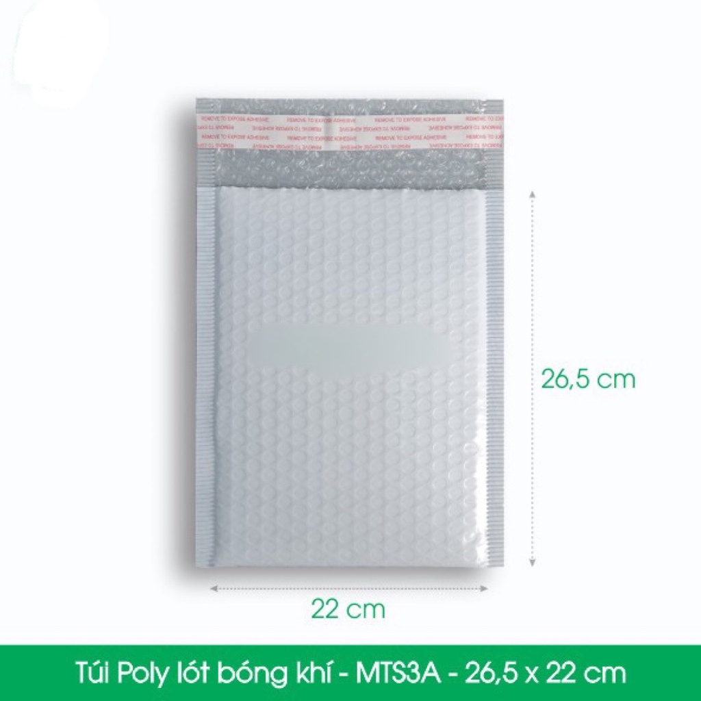 [size 26.5x22cm] Túi bóng khí gói hàng Bubble Mailer -Combo 5 cái màu xám