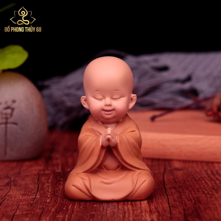 ☘️HOT☘️ Bộ 03 chú tiểu AN NHIÊN trang trí nhà cửa,ôtô - mẫu ngồi 7cm