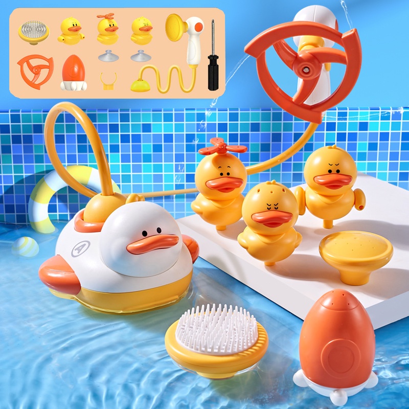 Bộ đồ chơi vịt cướp biển phun nước cực vui cho bé có vòi sen