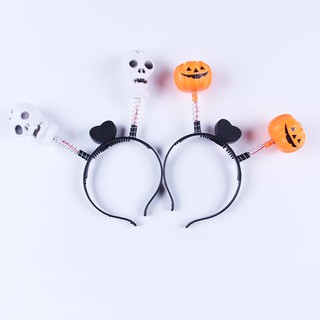 Halloween - Bờm bí ngô lò xo có đèn Led halloween - SP002947