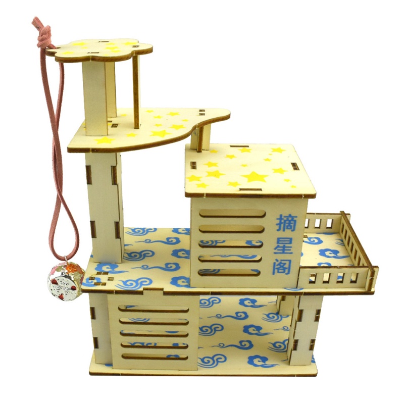 Đồ chơi trốn tìm bằng gỗ 5 kích thước tùy chọn cho chuột hamster