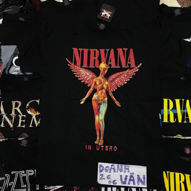 ÁO ROCK TEE NIRVANA THIÊN THẦN FORM RỘNG NHẬP KHẨU THÁI LAN ( 100% ẢNH THẬT SHOP CHỤP )