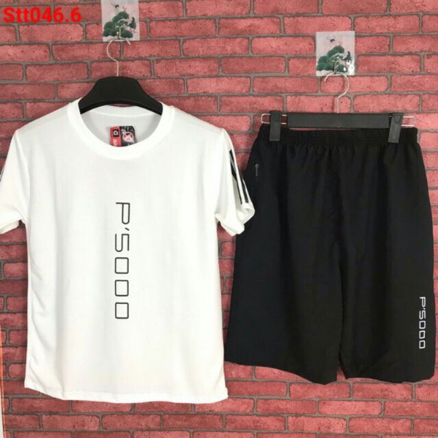 Quần Áo Thun Ngắn Tay Nam Nữ ⚡️ Giá Sập Sàn ⚡️ Sét Mặc Nhà Thể Thao Tập Gym Phong Cách đơn giản vải mát nhẹ in cữ p,5000