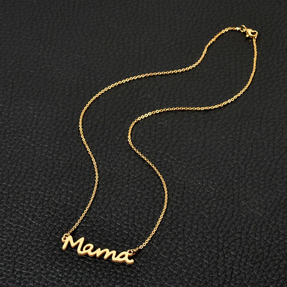 ORIENTLII Vòng cổ Mặt Kim Loại Khắc Chữ Mom 'S Day